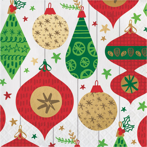  Glittering Ornaments Luncheon Napkins 