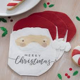  Santa Shaped Christmas Paper Napkins 16ct