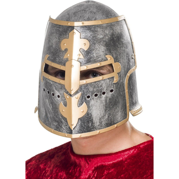 Medieval Crusader Helmet With Moveable Face Shield