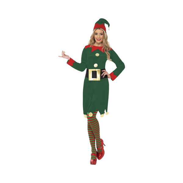  Elf Costume Green With Dress Hat & Belt