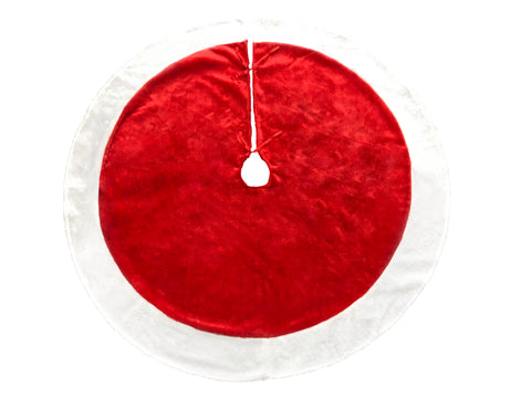  Red Plush Christmas Tree Skirt 121cm