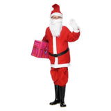 Santa Boy Costume With Jacket Trousers Hat & Belt Red