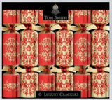  6 X 12.5in Wide Barrel REd & Gold Luxury Crackers