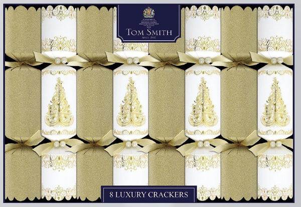  Wide Barrel Gold & Cream Luxury Flitter Finish Crackers 8x1