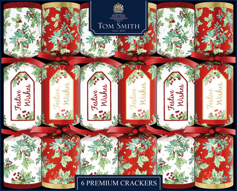  Wide Barrel Traditional Foliage Foil & Red Flitter Crackers
