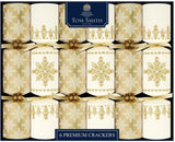  Wide Barrel Gold & Cream Foil & Gold Flitter Crackers 6x14in