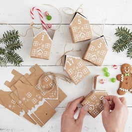  Gingerbread House Christmas Advent Calendar Boxes 9x6cm