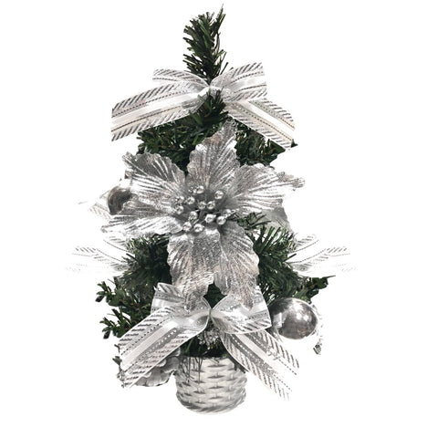 30Cm Decorated Tree Silver