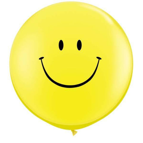  36in Yellow Smiley Face Latex Balloons 2 pieces