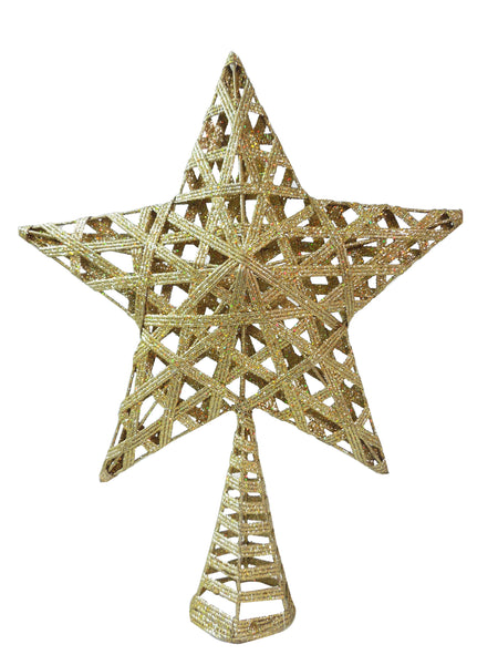  Star Glittered Tree Top Gold