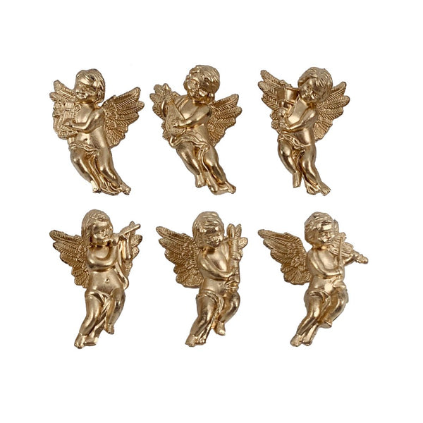 Christmas Hanging Angels Gold 6Pcs/Pk