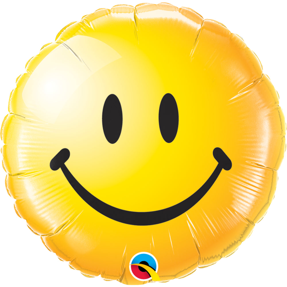 Non Message Smiley Face Yellow Foil Balloon