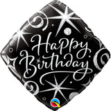 Birthday Elegant Sparkles & Swirls  Diamond Foil Balloon 