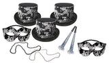 '-Gatsby Collection Silver & Black Party Kit Assortment for 50 People