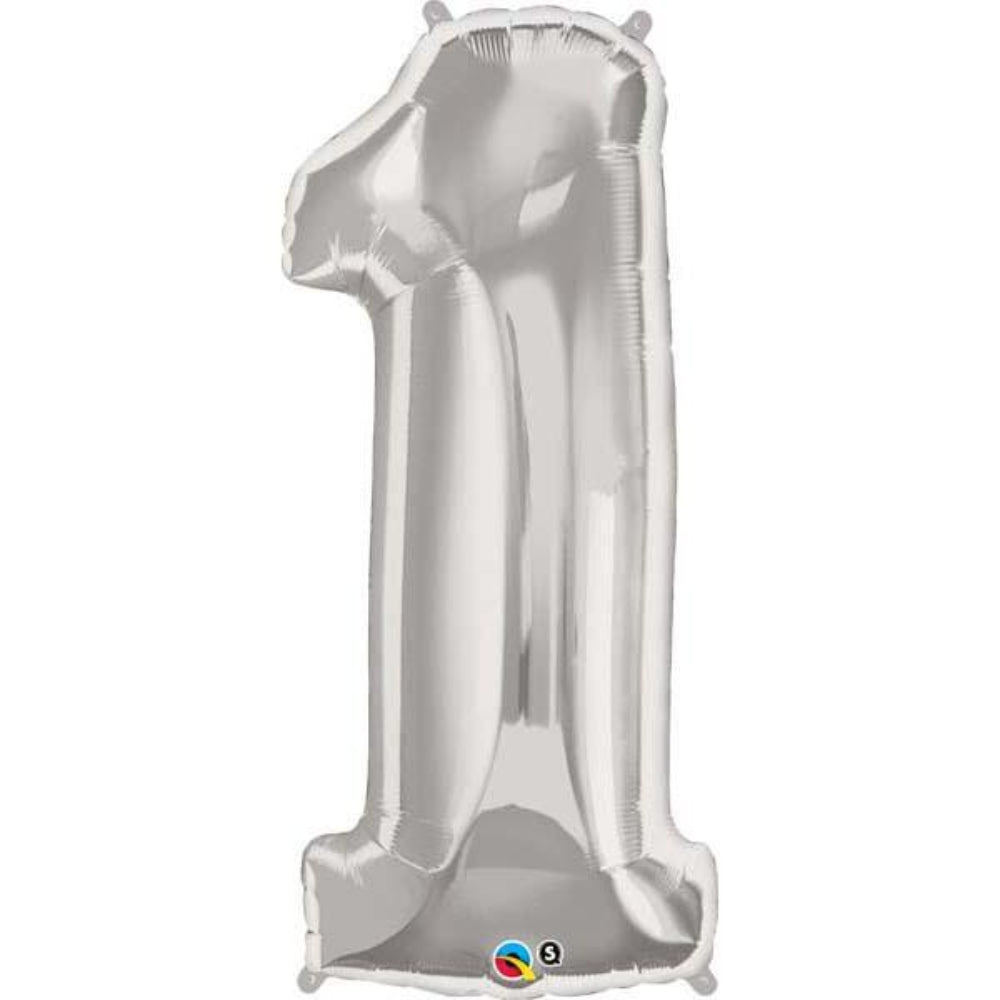  Number One Silver 38 inch  Number Foil Balloons 