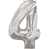  Number Four Silver 41 inch  Number Foil Balloons 
