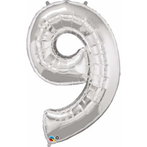  Number Ninch e Silver 42 inch  Number Foil Balloons 