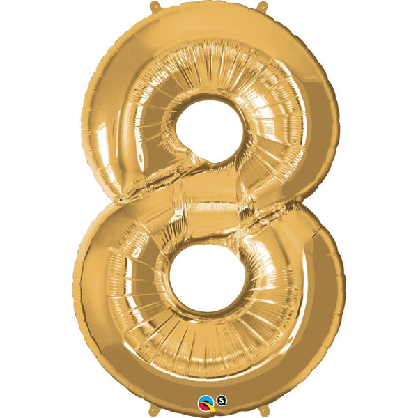  Number Eight Gold 42 inch  Number Foil Balloons 