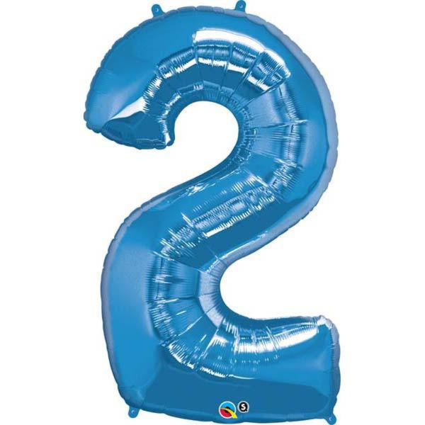  Number Two Sapphire Blue 43 inch  Number Foil Balloons 