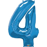  Number Four Sapphire Blue 41 inch  Number Foil Balloons 