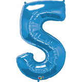  Number Five Sapphire Blue 44 inch  Number Foil Balloons 