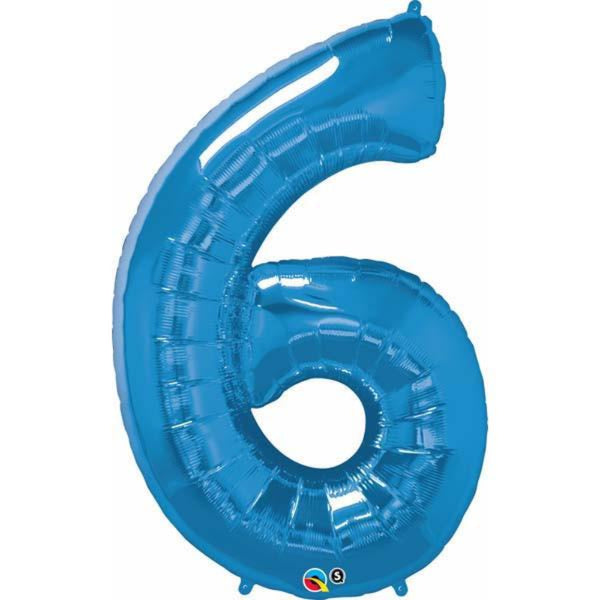  Number Six Sapphire Blue 42 inch  Number Foil Balloons 