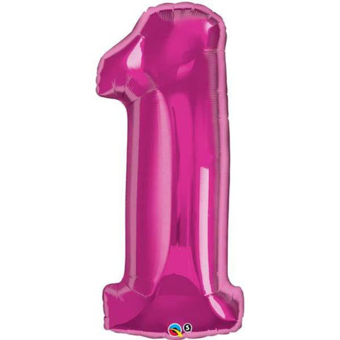  Number One Magenta 38 inch  Number Foil Balloons 