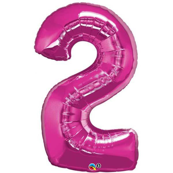  Number Two Magenta 43 inch  Number Foil Balloons 