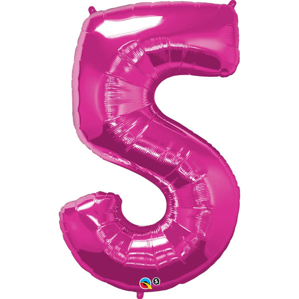  Number Five Magenta 44 inch  Number Foil Balloons 