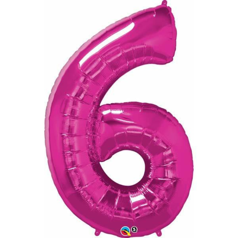  Number Six Magenta 42 inch  Number Foil Balloons 