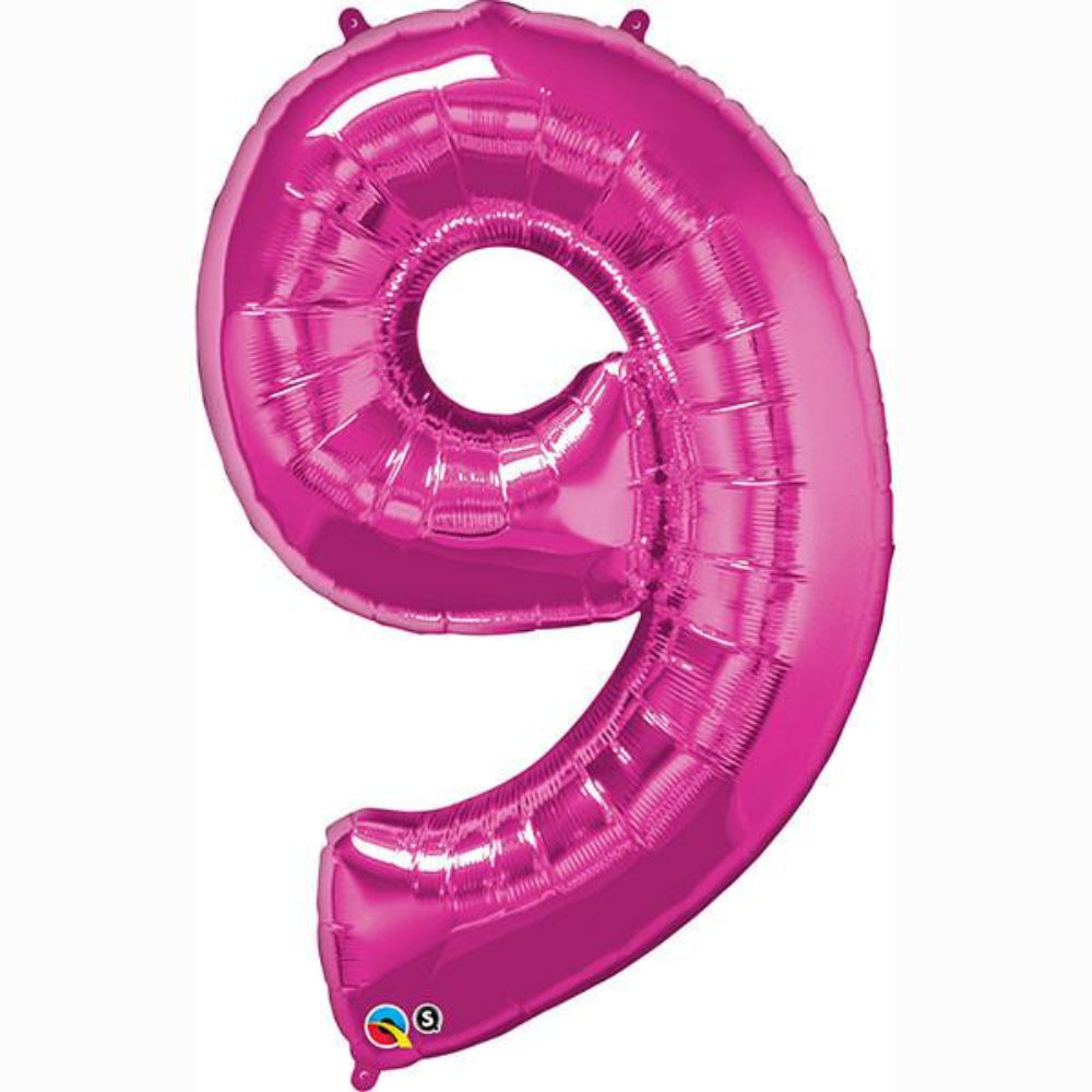  Number Ninch e Magenta 42 inch  Number Foil Balloons 