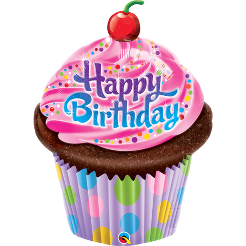 Birthday Frosted Cupcake Foil Balloon