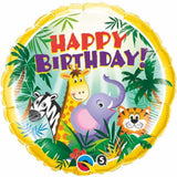 Birthday Jungle Friends  Round Foil Balloon  