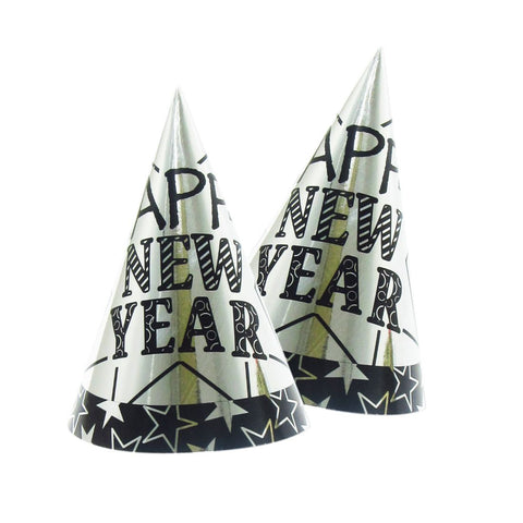 New Year Party Hats Silver