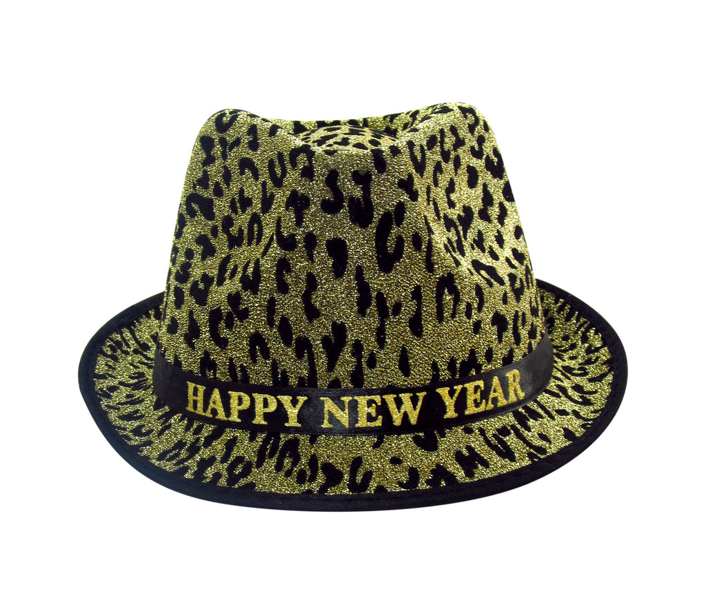Jazz Deluxe Gold Hat With Animal Print