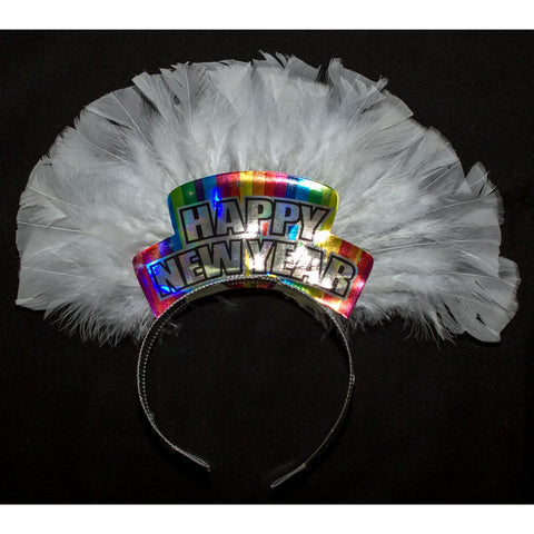 Deluxe Rainbow Feather Tiara 2Pcs/Pk