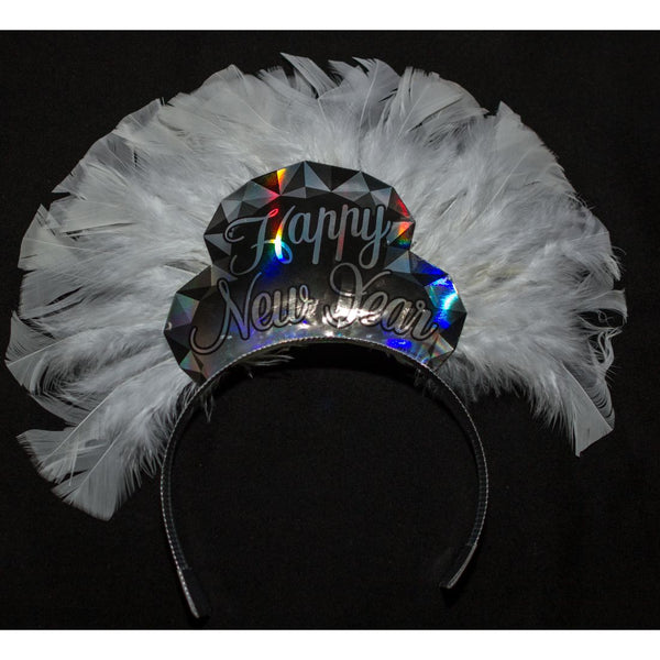 Deluxe Silver Diamond Feather Tiara 2Pcs/Pk