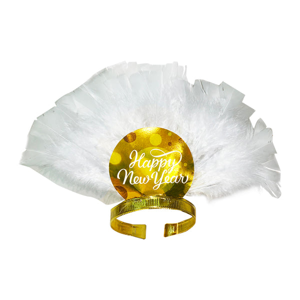 Shade Of Gold Feathered Tiaras 2Pcs/pack