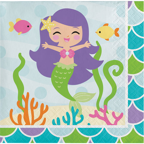  Mermaid Friends Beverage Napkins 