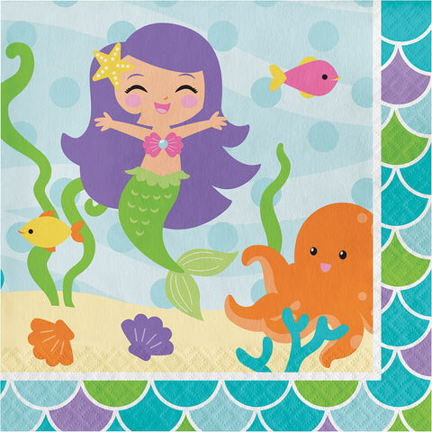  Mermaid Friends Luncheon Napkins 