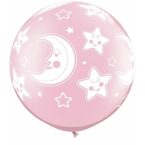 Baby Moon & Stars 30in Pearl Pink 2 pieces