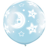  Baby Moon & Stars 30in Pearl Light Blue 2 pieces