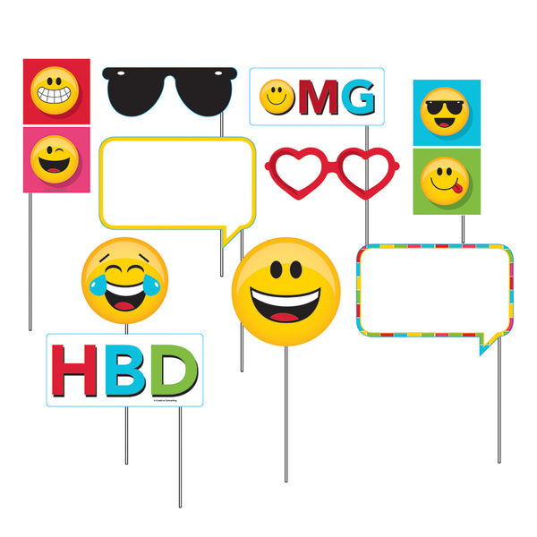  Emojions Photo Booth Props Assortment Size Plastic Stick