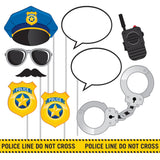  Police Party Photo Booth Props Assorted Size Plastic Stick 