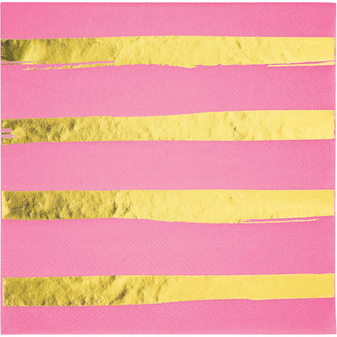  Candy Pink Luncheon Napkins Foil Stamp