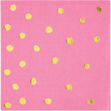  Candy Pink Beverage Napkins Foil Stamp 