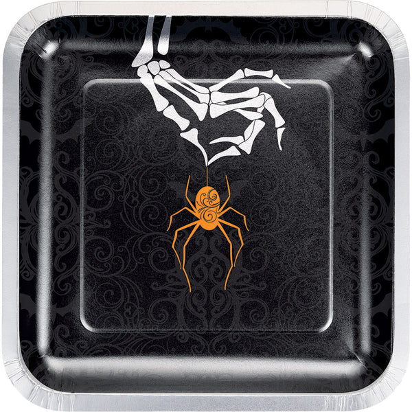  Wicked Spider Dinner Plates Square Foil 