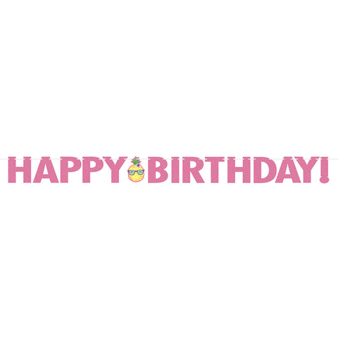  Pineapple N Friends Happy Birthday Letter Banner W-glitter 