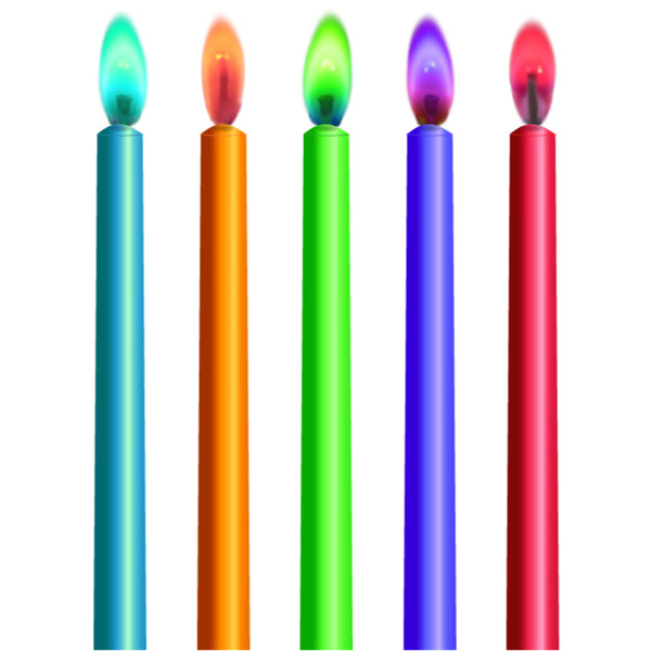 Color Flame Birthday Candle 10 With Holder As