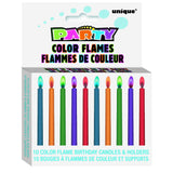 Color Flame Birthday Candle 10 With Holder As